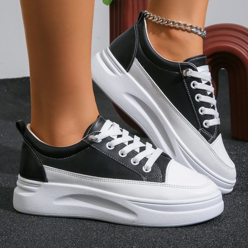 White Sneaker Care Kit - Damskie białe sneakersy jesienne sznurowane na